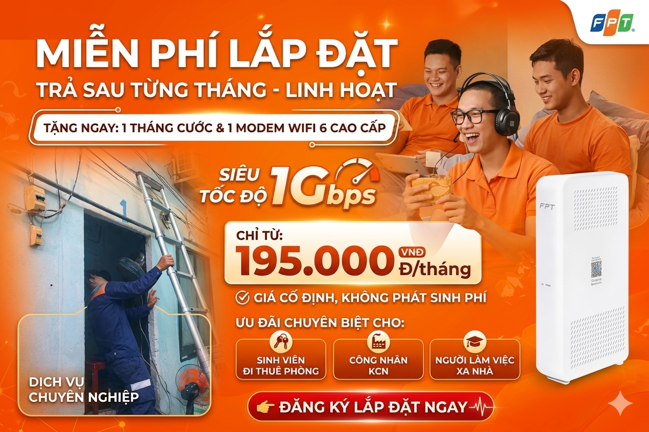 Lắp Wifi FPT Phòng Trọ, Nhà Mới, Cửa Hàng Mới Nhấ